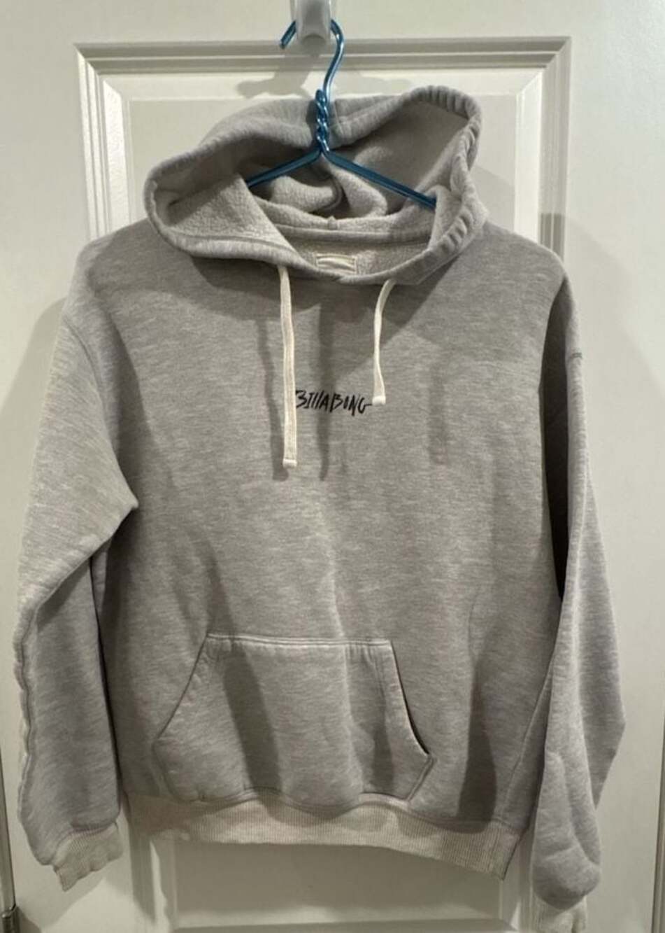 Billabong Grey Fleece Pullover Hoodie with Chest Logo